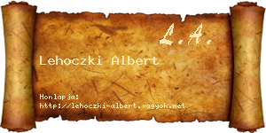 Lehoczki Albert névjegykártya