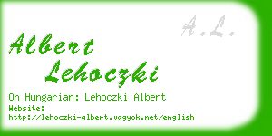 albert lehoczki business card